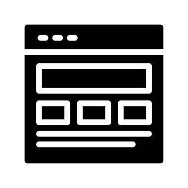 tarayıcı vektörü glyph düz simgesi