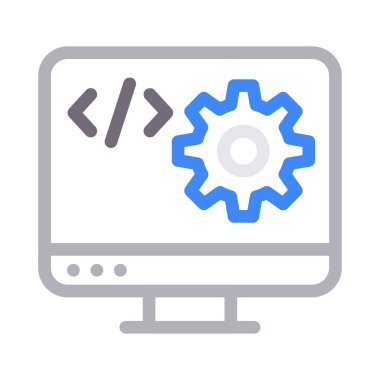 Kodlama vektör renk çizgisi simgesi 