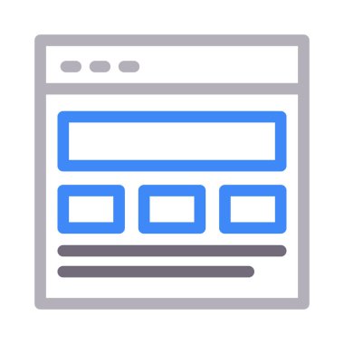 tarayıcı vektör renk çizgisi simgesi 