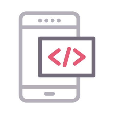 programlama vektör renk çizgisi simgesi 