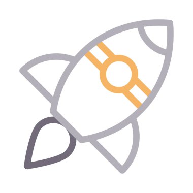 roket vektör renk çizgisi simgesi 