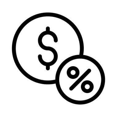 İndirim vektörü ince çizgi simgesi 