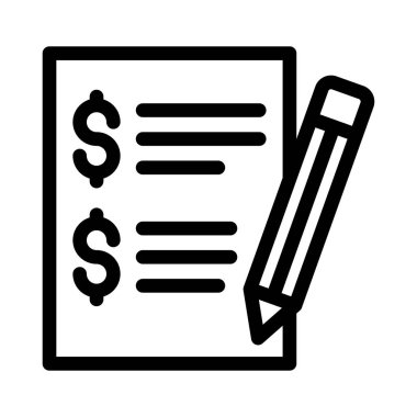 imzalama vektörü ince çizgi simgesi 