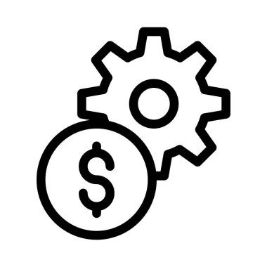 Dolar vektör ince çizgi simgesi 