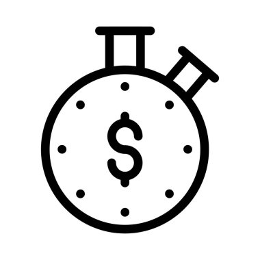 saat vektörü ince çizgi simgesi 