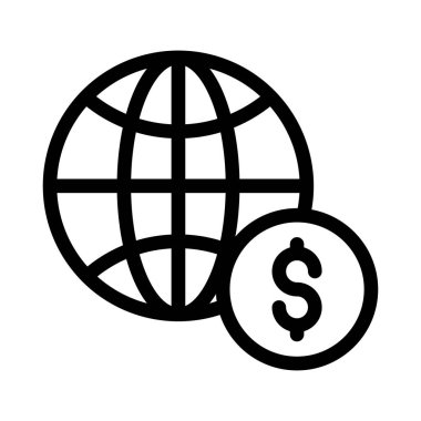 Dolar vektör ince çizgi simgesi 