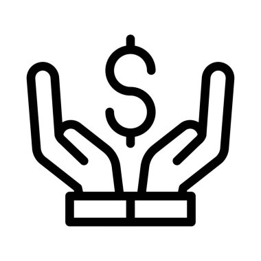 Dolar vektör ince çizgi simgesi 