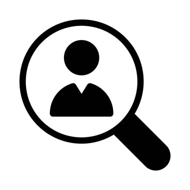 Arama vektörü glyph düz simgesi