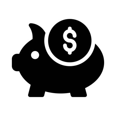 Banka vektörü glyph düz simgesi