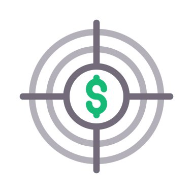 Dolar vektör renk çizgisi simgesi