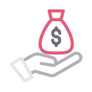 çanta vektör renk çizgisi simgesi