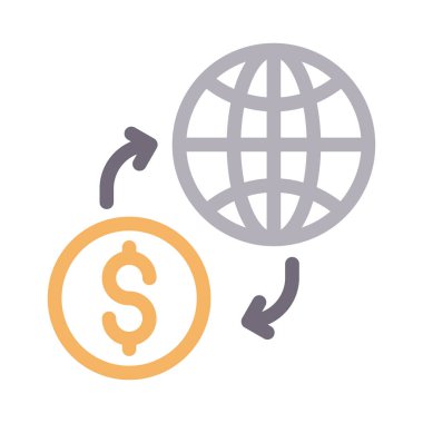 Dolar vektör renk çizgisi simgesi