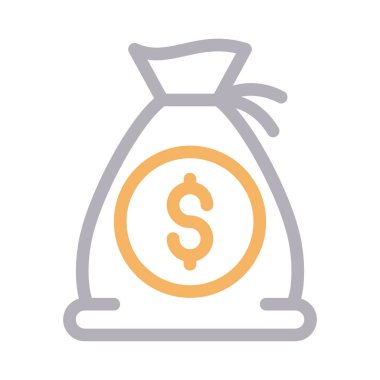 Dolar vektör renk çizgisi simgesi