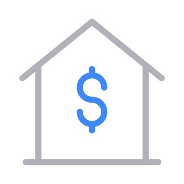 ev vektörü renk çizgisi simgesi