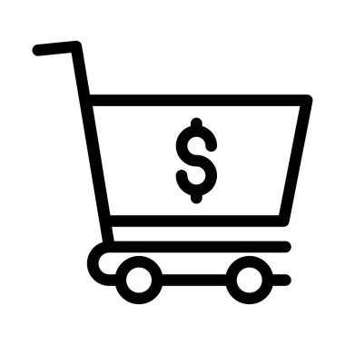 Alışveriş vektörü ince çizgi simgesi