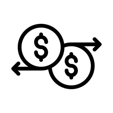 değişim vektörü ince çizgi simgesi