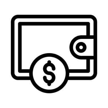 cüzdan vektör ince çizgi simgesi