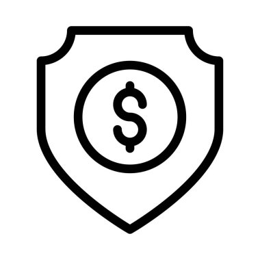 Koruma vektörü ince çizgi simgesi