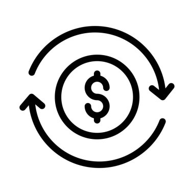 Dolar vektör ince çizgi simgesi