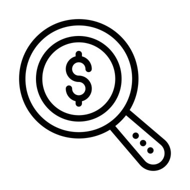 Arama vektörü ince çizgi simgesi