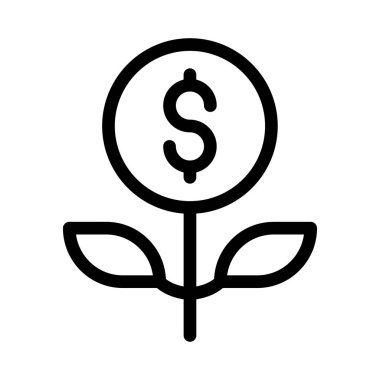 para vektörü ince çizgi simgesi