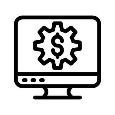 Dolar vektör ince çizgi simgesi