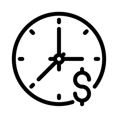 Bitiş süresi vektörü ince çizgi simgesi