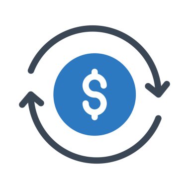 Dolar vektör renk simgesi