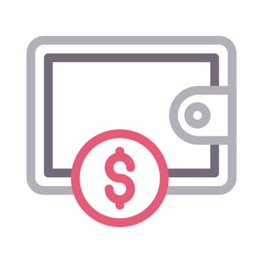 cüzdan vektör renk çizgisi simgesi