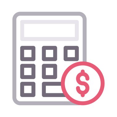 muhasebe vektörü renk çizgisi simgesi