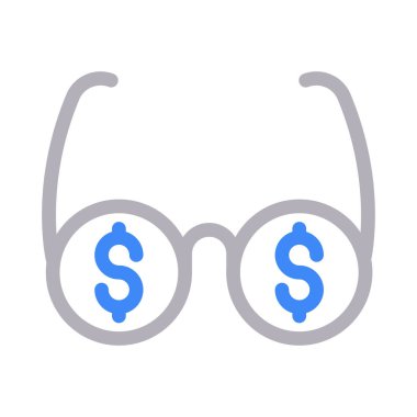 gözlük vektör renk çizgisi simgesini gizler