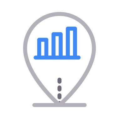 harita vektör renk çizgisi simgesi