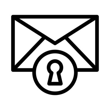 vektör ince çizgi simgesini kilitle