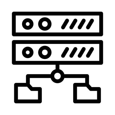 sunucu vektörü ince çizgi simgesi