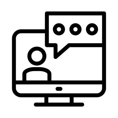 mesaj vektörü ince çizgi simgesi