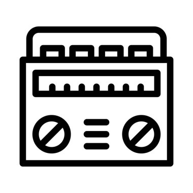 Radyo vektörü ince çizgi simgesi