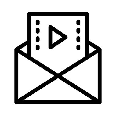 mesaj vektörü ince çizgi simgesi