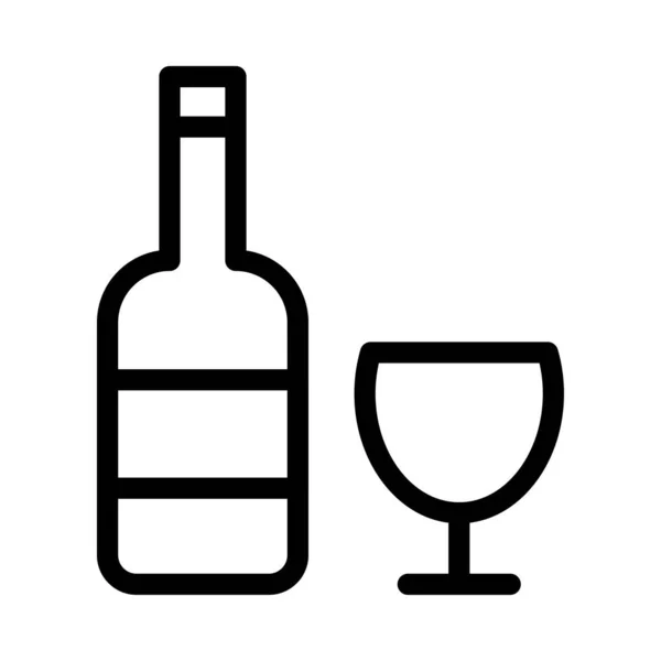 Διάνυσμα Αλκοόλ Λεπτή Γραμμή Εικονίδιο — Διανυσματικό Αρχείο