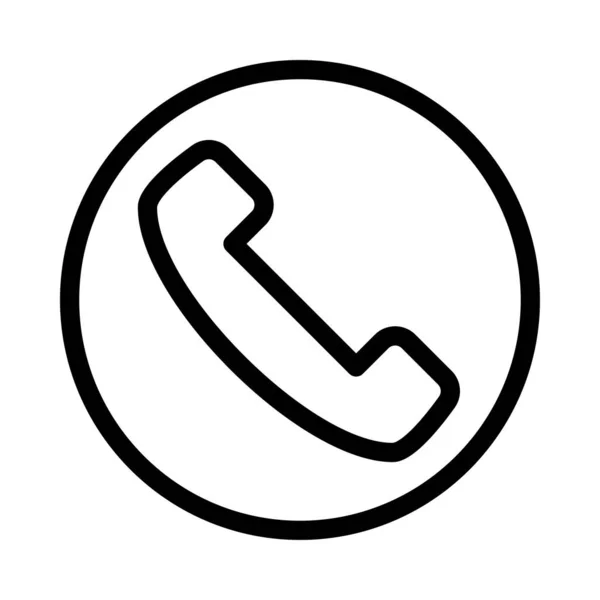 Telefoon Vector Dunne Lijn Pictogram — Stockvector