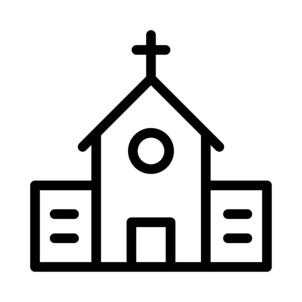 Catholic Vector Thin Line Icon — Stock Vector