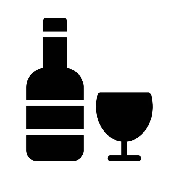 Alcool Vecteur Glyphe Plat Icône — Image vectorielle