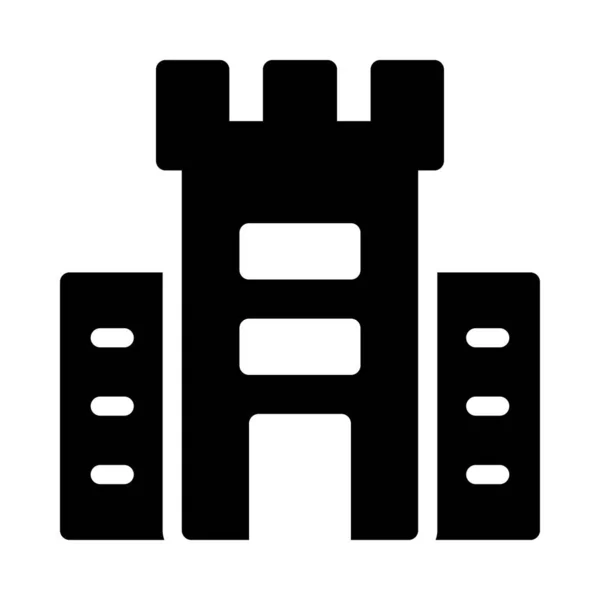 Gebäude Vektor Glyphen Flaches Symbol — Stockvektor