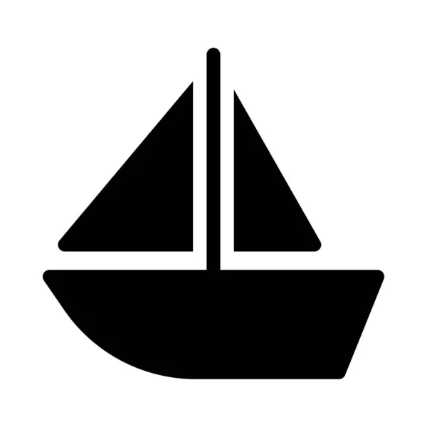 Корабель Векторний Гліф Плоский Значок — стоковий вектор