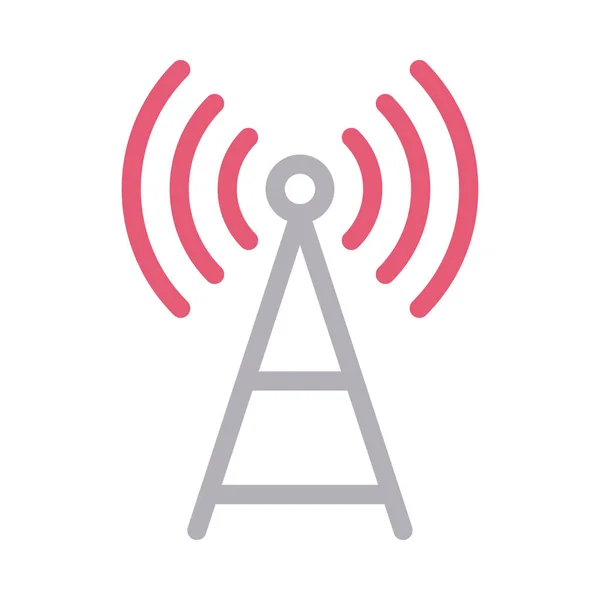 Antenne Vector Kleur Lijn Pictogram — Stockvector