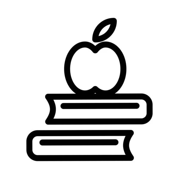Яблуко Вектор Тонка Лінія Значок — стоковий вектор