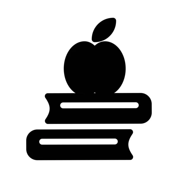 Äpple Vektor Giyph Platt Ikon — Stock vektor
