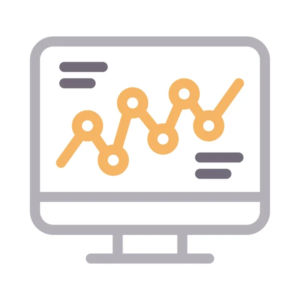 Diagramm Vektor Farbe Linie Symbol — Stockvektor