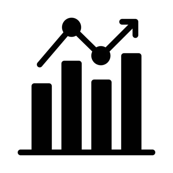 Statistiche Vettoriale Glifo Icona Piatta — Vettoriale Stock