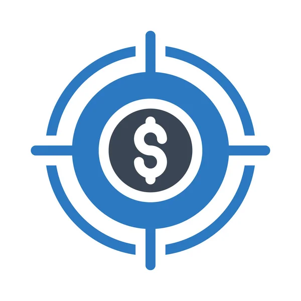 Dollar Vector Glyph Kleur Pictogram — Stockvector