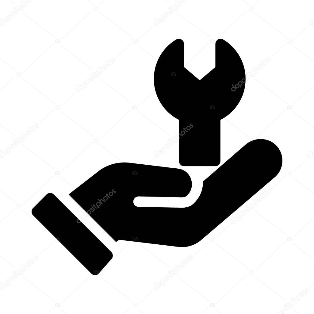 gear vector glyph flat icon